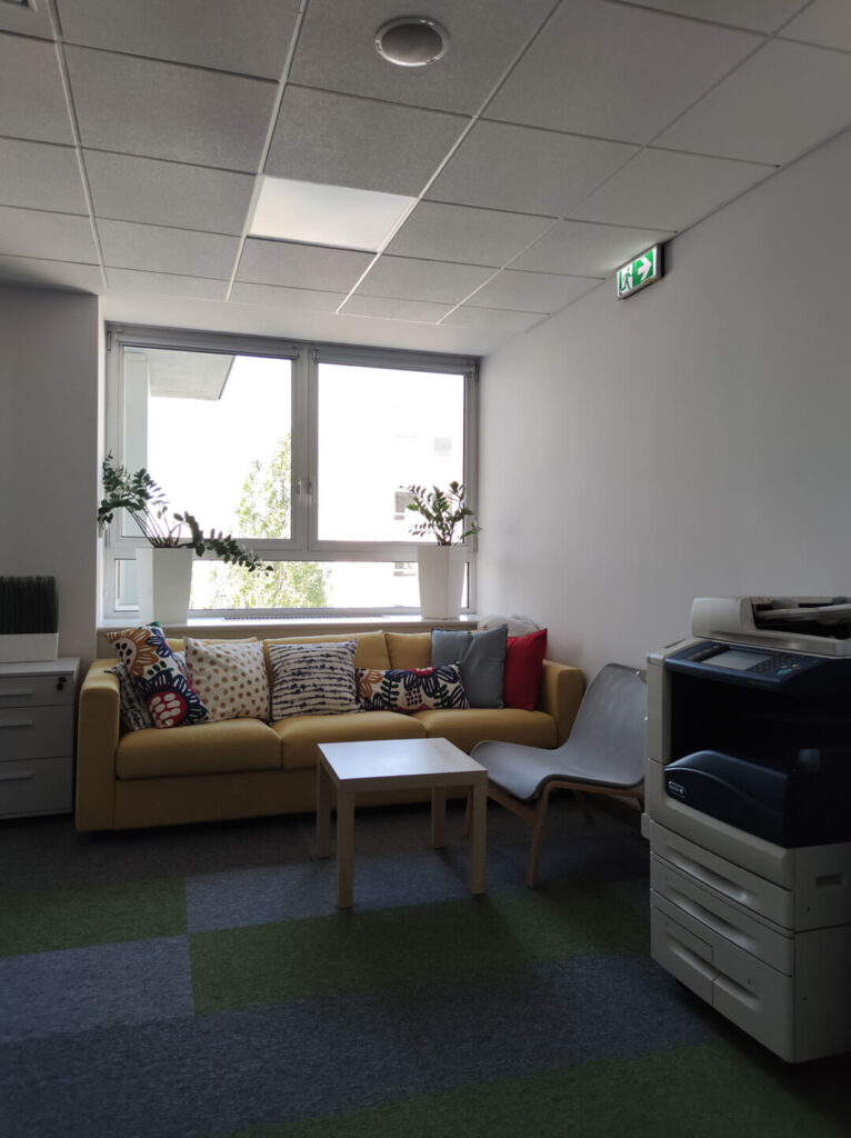 Aranżacja biura o powierzchni 411,00 m2 w budynku „myhive Mokotów Three” w Warszawie.